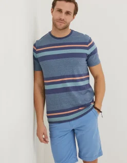 FatFace Chilgrove Stripe T-Shirt Navy Outlet
