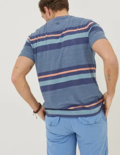 FatFace Chilgrove Stripe T-Shirt Navy Outlet