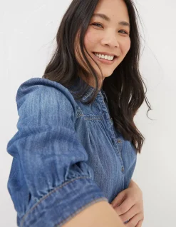 FatFace Clara Denim Dress Denim Blue