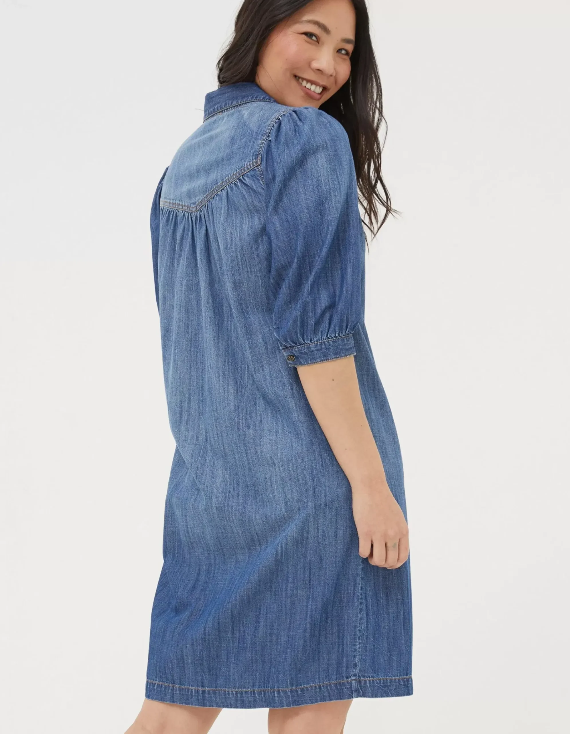 FatFace Clara Denim Dress Denim Blue
