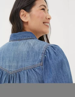 FatFace Clara Denim Dress Denim Blue