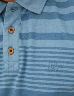FatFace Clifton Stripe Polo Chambray Blue Discount