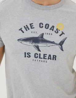 FatFace Coast Is Clear T-Shirt Grey Marl Hot