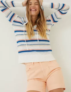 FatFace Coastal Stripe Hoodie Multi Colour Online