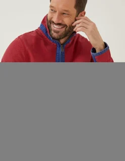 FatFace Colour Block Airlie Sweatshirt Bright Red Outlet