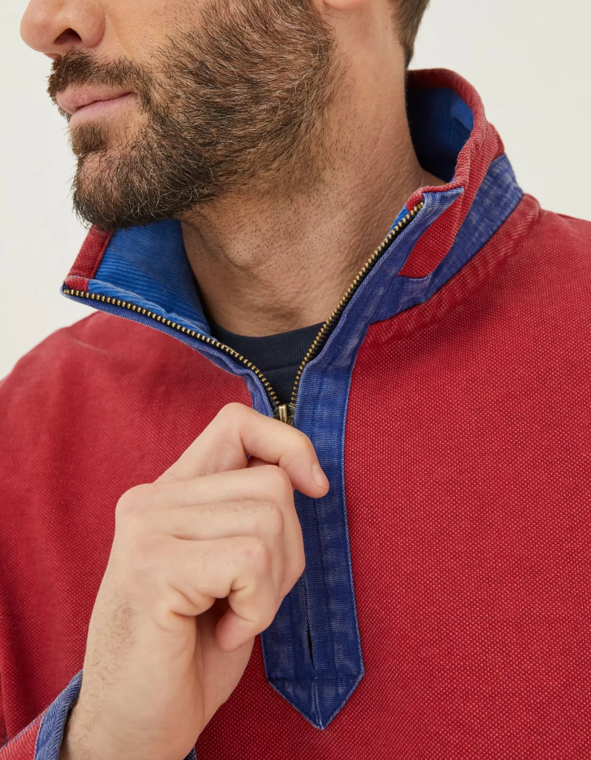 FatFace Colour Block Airlie Sweatshirt Bright Red Outlet
