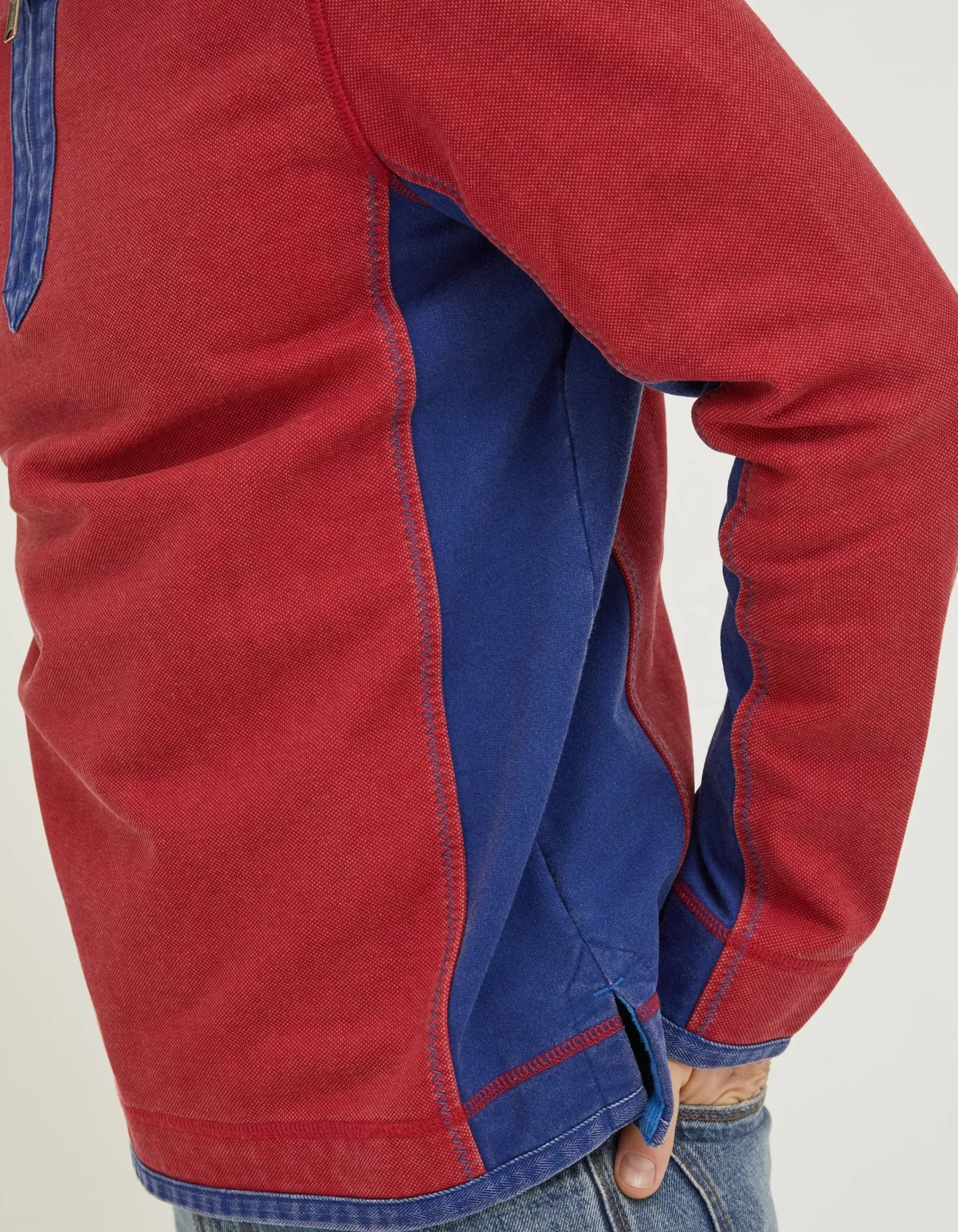FatFace Colour Block Airlie Sweatshirt Bright Red Outlet