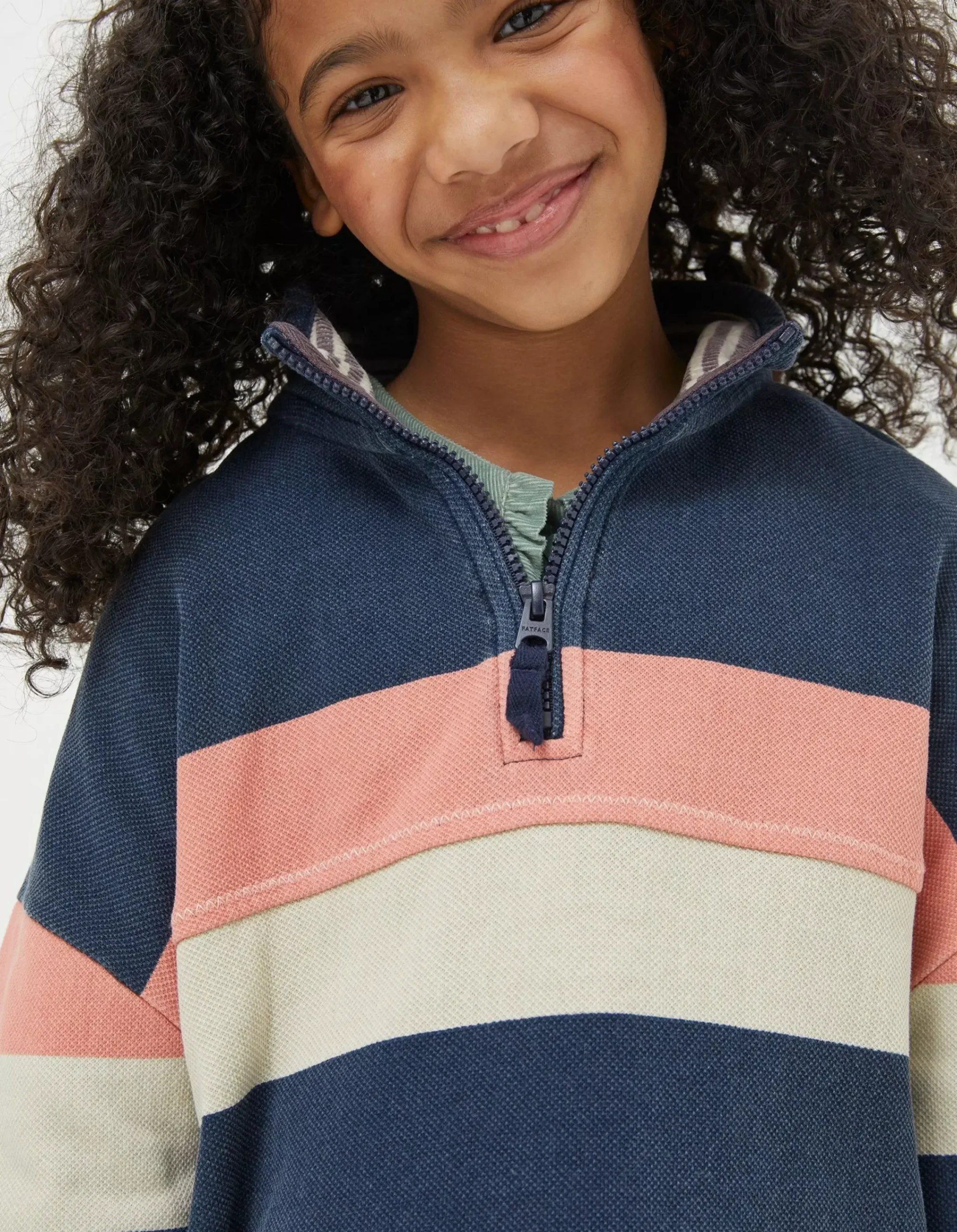 FatFace Colourblock Boxy Airlie Sweatshirt Navy Outlet