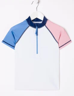 FatFace Colourblock Rash Vest Ivory Online