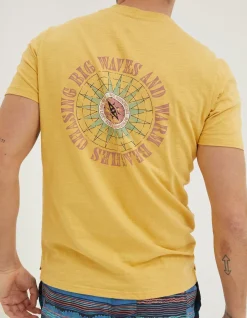FatFace Compass T-Shirt Washed Yellow Online