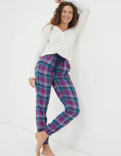 FatFace Cora Bright Check Pyjama Bottom Fuchsia Pink