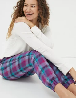 FatFace Cora Bright Check Pyjama Bottom Fuchsia Pink