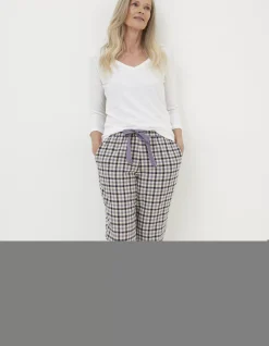 FatFace Cora Gingham Pyjama Bottoms Ivory Outlet