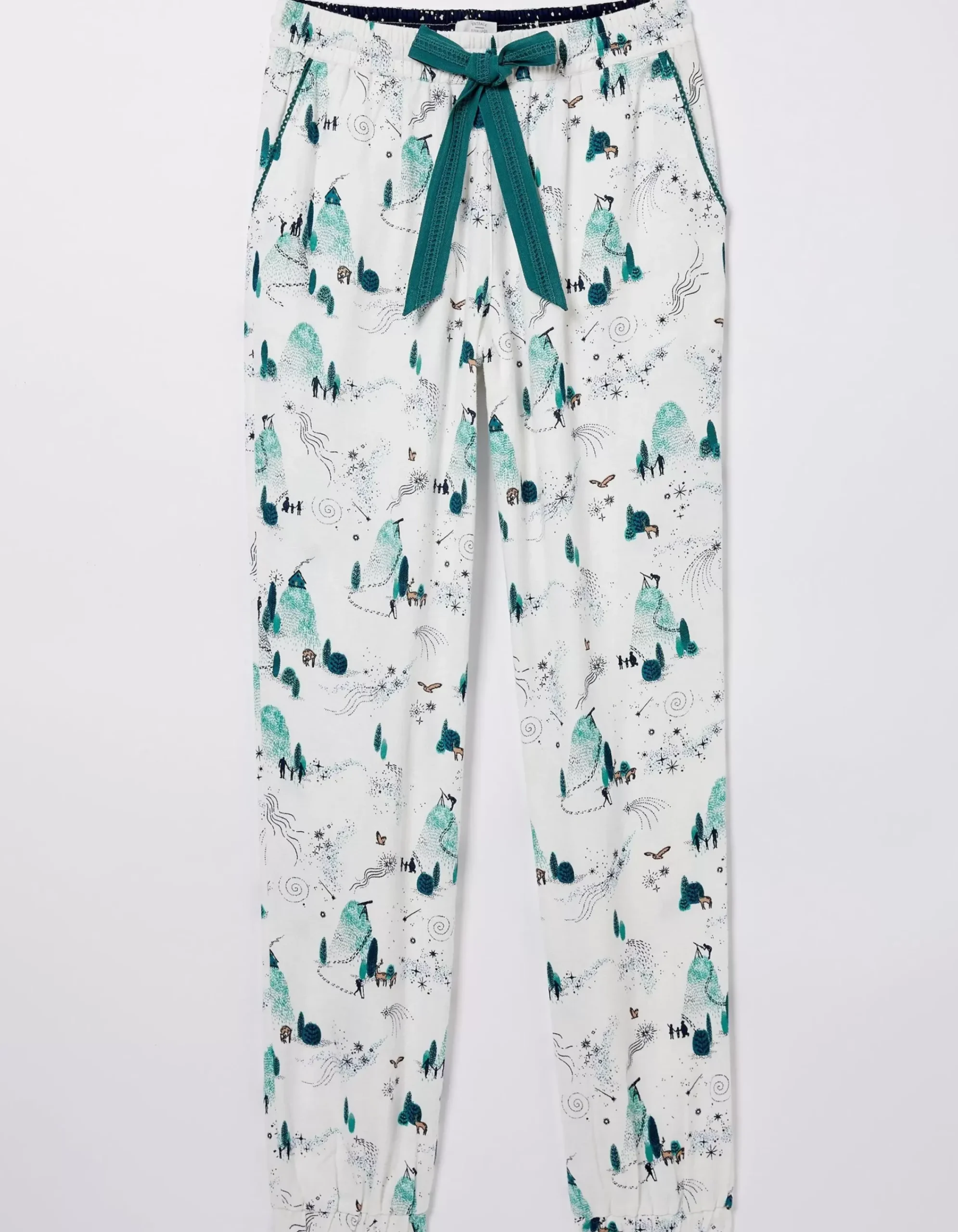 FatFace Cora Star Gazer Pyjama Bottoms Ivory New