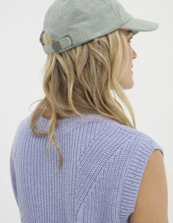 FatFace Cord Baseball Cap Green Haze Discount