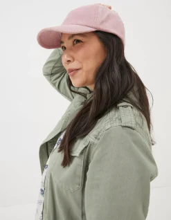 FatFace Cord Baseball Cap Rose Pink New