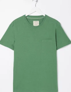 FatFace Cotton Linen Pocket T-Shirt Green Discount