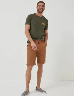 FatFace Cove Flat Front Shorts Tan