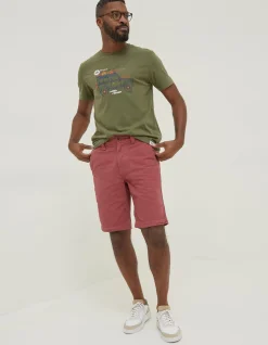 FatFace Cove Flat Front Shorts Berry Pink Discount