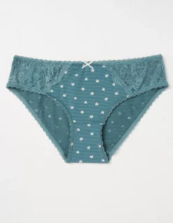 FatFace Daisy Mini Knickers Teal Green New
