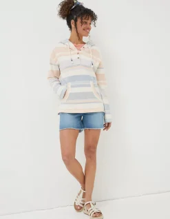 FatFace Daisy Textured Stripe Hoodie Multi Colour Online