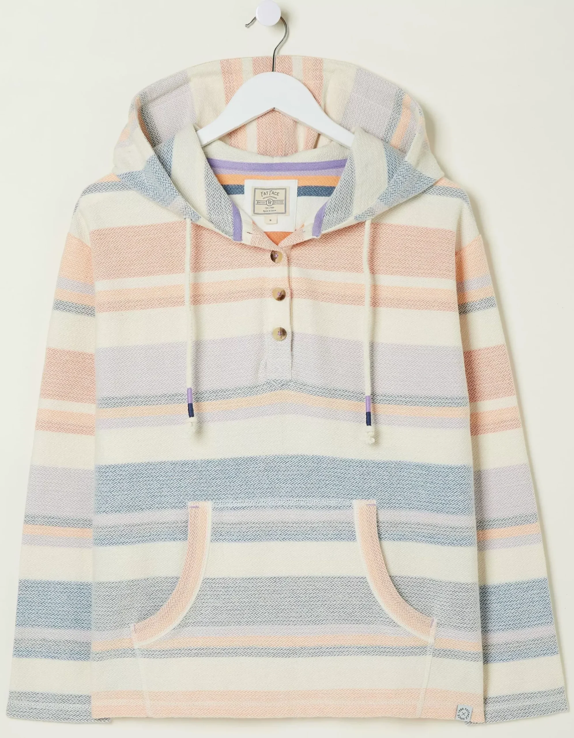 FatFace Daisy Textured Stripe Hoodie Multi Colour Online