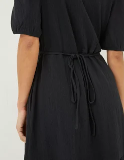 FatFace Danica Jersey Wrap Dress Black Clearance