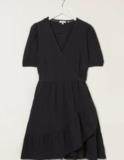 FatFace Danica Jersey Wrap Dress Black Clearance