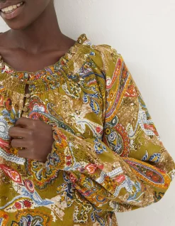 FatFace Danni Prairie Paisley Tunic Light Olive Hot