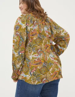 FatFace Danni Prairie Paisley Tunic Light Olive Hot