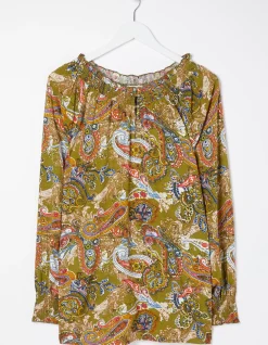 FatFace Danni Prairie Paisley Tunic Light Olive Hot