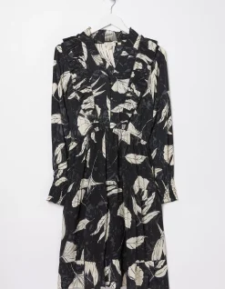 FatFace Darcey Twilight Leaves Dress Black Clearance