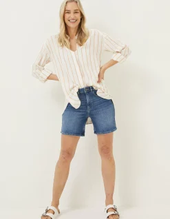 FatFace Darley Denim Shorts Mid Blue Outlet