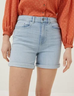 FatFace Darley Denim Shorts Bleach Wash Outlet