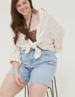 FatFace Darley Denim Shorts Bleach Wash Outlet