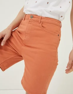 FatFace Darley Denim Shorts Dark Orange Online