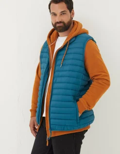 FatFace Dartmouth Gilet Teal Blue Discount