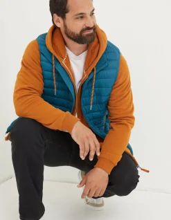 FatFace Dartmouth Gilet Teal Blue Discount