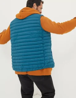 FatFace Dartmouth Gilet Teal Blue Discount