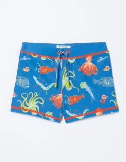 FatFace Deep Sea Swim Shorts Light Blue New