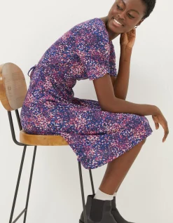 FatFace Delilah Spot Jersey Dress Navy