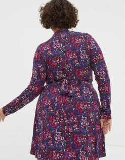 FatFace Delphine Abstract Jersey Dress Purple Online