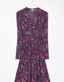 FatFace Delphine Abstract Jersey Dress Purple Online
