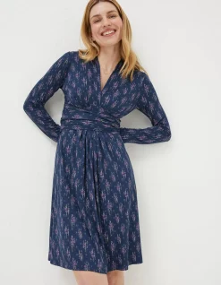 FatFace Delphine Ink Ditsy Jersey Dress Navy Discount