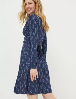 FatFace Delphine Ink Ditsy Jersey Dress Navy Discount