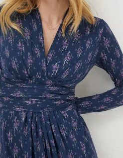 FatFace Delphine Ink Ditsy Jersey Dress Navy Discount