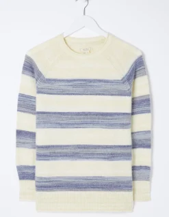 FatFace Denim Ombre Stripe Jumper Blue Outlet