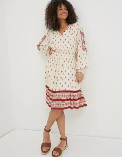 FatFace Devin Bandana Dress Ivory Online