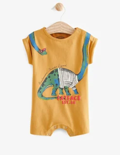 FatFace Dinosaur Romper Suit Yellow Online