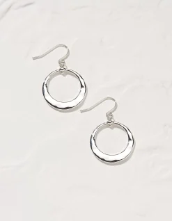 FatFace Disc Drop Earrings Silver Online